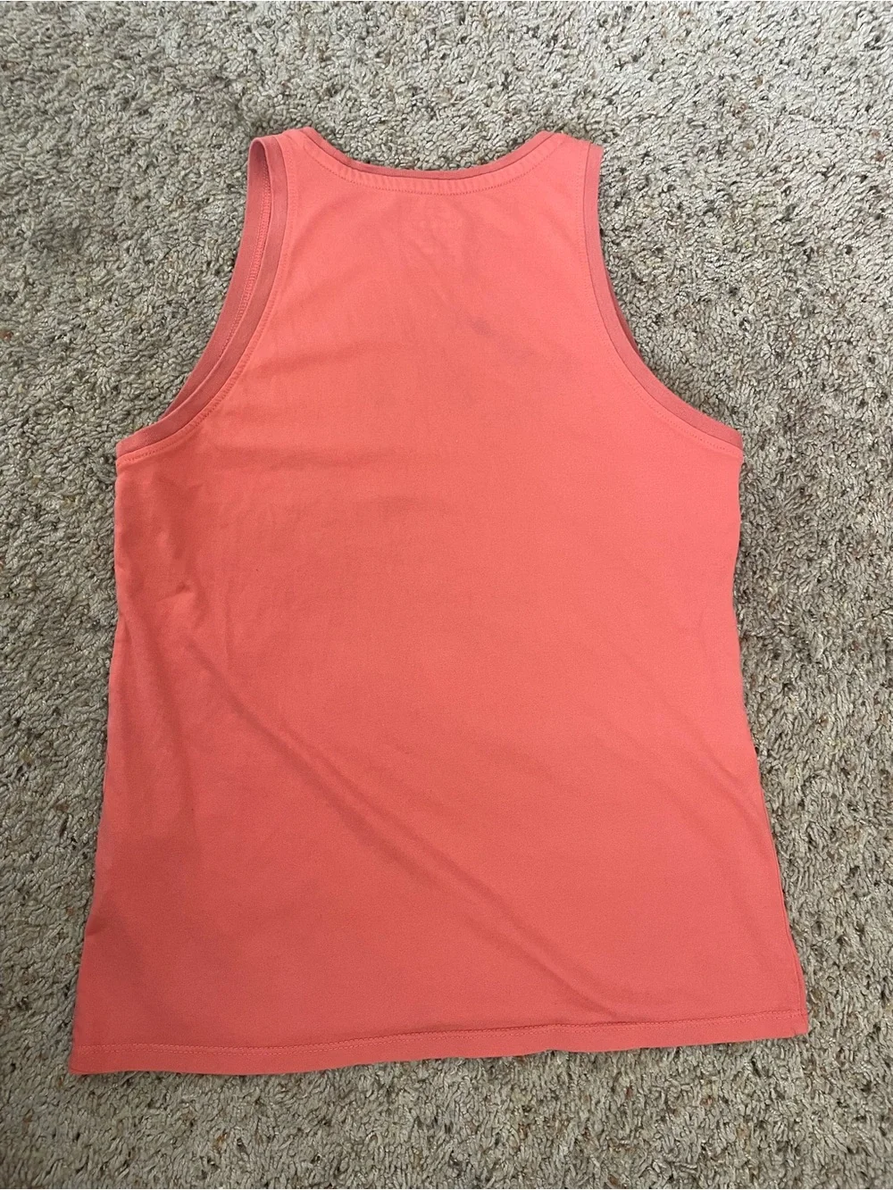Nike Coral-Red Sleeveless Tank with White Logo